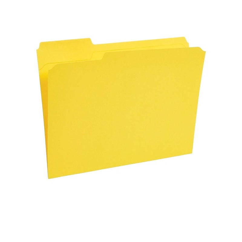 Staples 508903 File Folders W/ Reinforced Tabs Letter 3 Tab Yellow 100/Box - Image 3